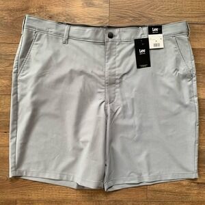 Lee Men's Size 46 Gray Golf Series Flat Front Chino Shorts NWT